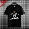 Rock Music Skeleton Drummer  Rock on Drum Kit Graphic Tshirt 100Cotton Short Sleeve Round Neck Humor Style Casual Tshirt