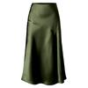 Women's New Satin Bustier High-waisted Elastic Split Long Skirt Sexy Splicing Package Hip Skirt Female
