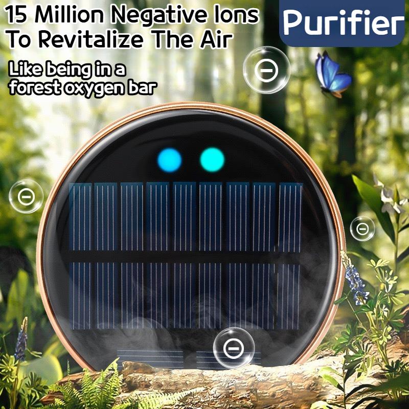 Solar and USB Powered Car Air Purifier Dual Core Technology Deodorizer Formaldehyde Remover Dual Use for Home