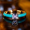 Bague de luxe pour femme avec pierre en zircon blanc, tendance, couleur or jaune, fiançailles, mignonne, mariée, mariage, cadeau pour femmes