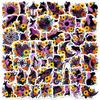 56 Gothic Dark Wind Waterproof Purple Flower Animal Stickers, Water Cup Notebook Decorative Stickers