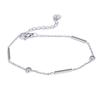 Yhpup 316L Stainless Steel Zircon Thin Chain Bracelet Bangle for Women Summer Simple Water Resistant Chic Jewelry Men