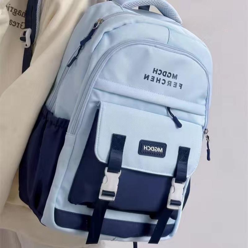 2025 New Fashion Casual School Bag for Girls and Boys Contrast Large Capacity Book Bag Student Computer Bag Outdoor Travel Backpack