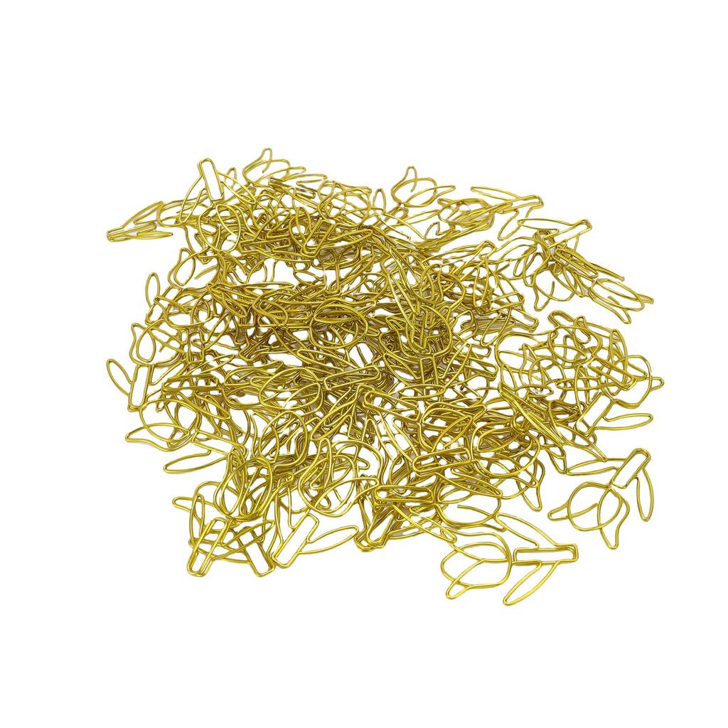 80Pcs Flower Shaped Paper Clips Bulk Mini Colored Bookmarks Clamp with Transparent Box School Supplies Gold