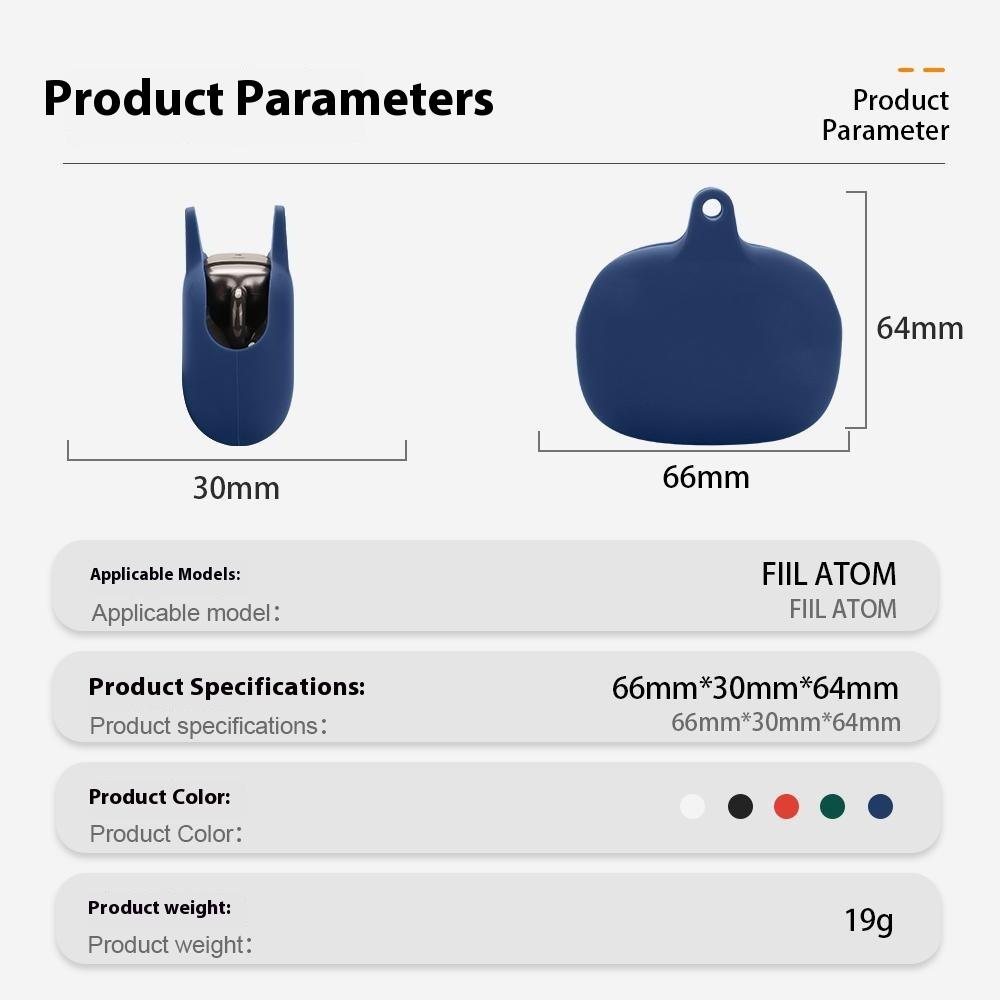 For FIIL ATOM Protective Case Bluetooth-Compatible Earbuds Silicone Cover with Hook