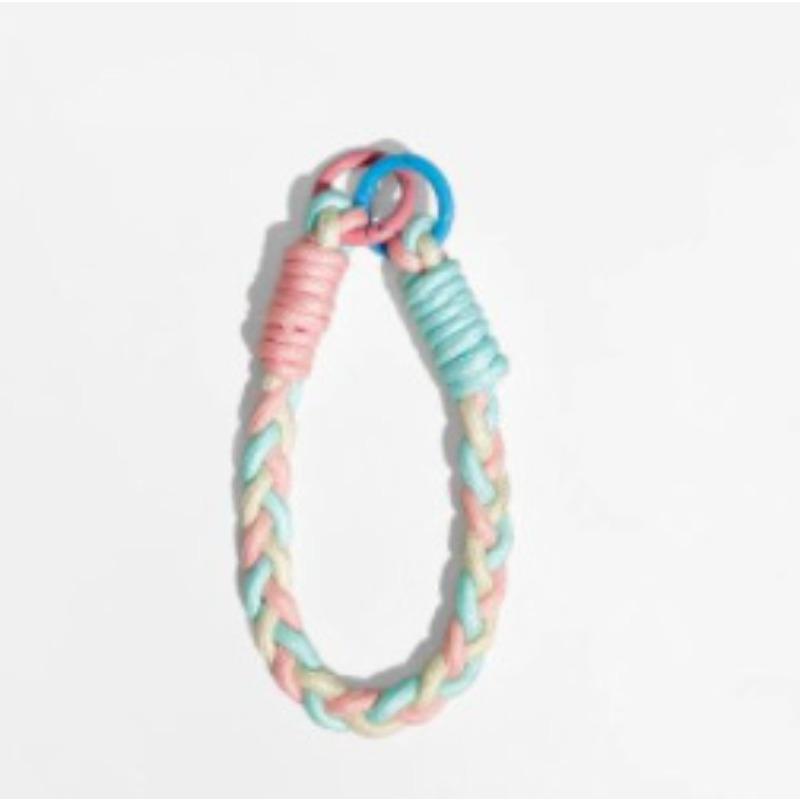 Dopamine Color Braided Three-strand Twist Short Rope Mobile Phone Lanyard Water Cup Keychain Universal Portable