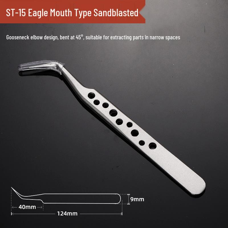Stainless Steel Precision Tweezers with Curved Scorpion Tip for Eyelash Extension and Nail Art