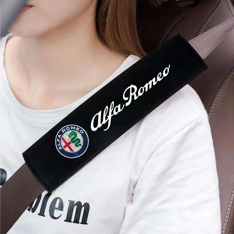 Car Stickers For Alfa Romeo Car Seat Belt Shoulder Protector Cover Pad For Alfa Romeo STELVIO Giulia 159 Giulietta 147 Mito 156