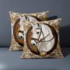 1 Pieces Elegant White Horse Pattern Decorative Throw Pillow Polyester pillowcase, sofa decorative cushion cov Headboard Pillow