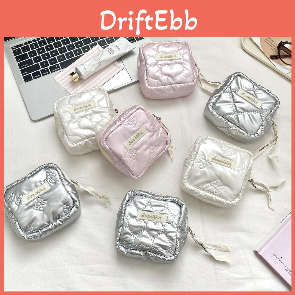 Pu Heart Design Sanitary Pad Storage Bag For Travel And Makeup Organization