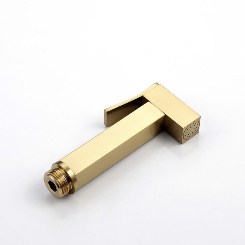Brass Bidet Faucet Gold/Gun Grey Handheld Toilet Bidet Sprayer Hygienic Set Shower Toilet Single Cold Water Tap Self Cleaning
