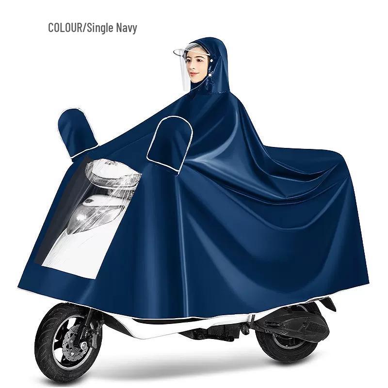 Men's Waterproof Electric Vehicle Poncho: Extra Thick, Anti-Storm, Enlarged for Motorcycles and Battery Cars