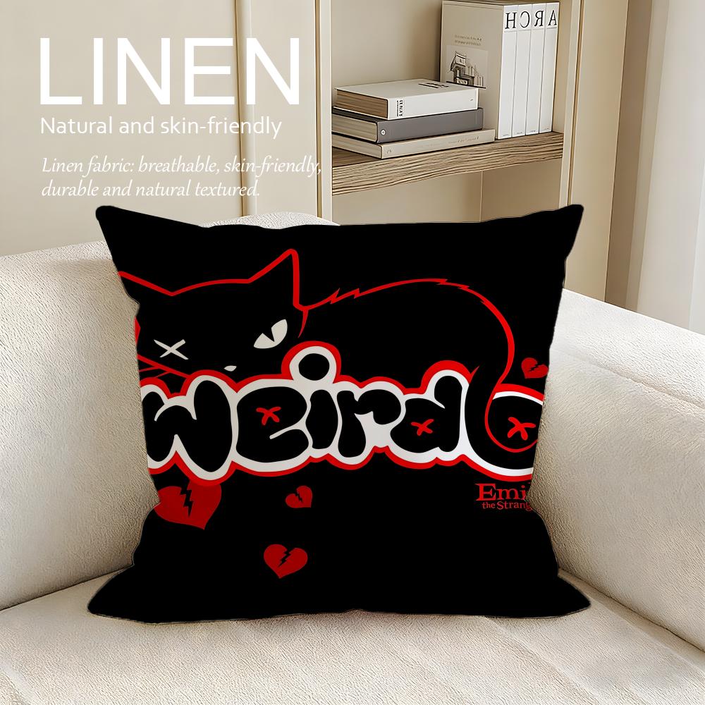Cute Emily the Strange Cushion Cover Pillowcase Set Pcs x x Breathable Washable Sofa Cushion Cover