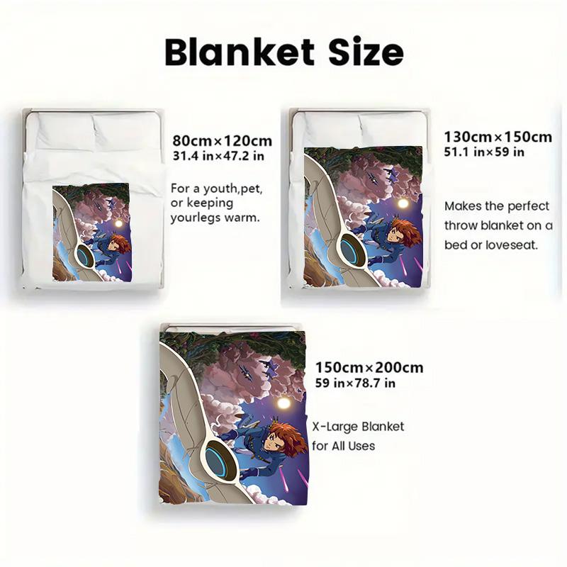 Nausicaä of the Valley of the Wind 2D Flat Pattern Flannel Blanket High quality All Seasons Warmth and Comfort Perfect for Christmas Gifts.DMT0925292