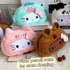 Kawaii Hello Kitty Astuccio Peluche Cartone Animato Borsa Trucco Grande Capacità Cancelleria Cosmetici Astuccio Portapenne Borsa Portaoggetti Regalo