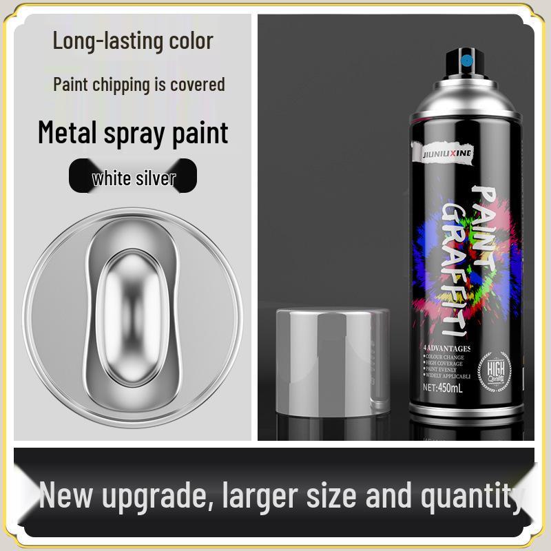 Rustproof Metallic Hand-Spray Paint: Anti-Corrosion, High-Temperature, Waterproof, White Refinishing for Rust Removal