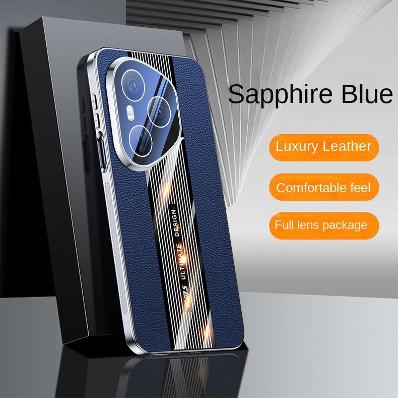 

Роскошный кожаный противоударный чехол для телефона Honor 400 Pro с гальваническим покрытием и защитой объектива камеры для Honor 400Pro Global, жесткий чехол Honor 400 Pro (Global) синий