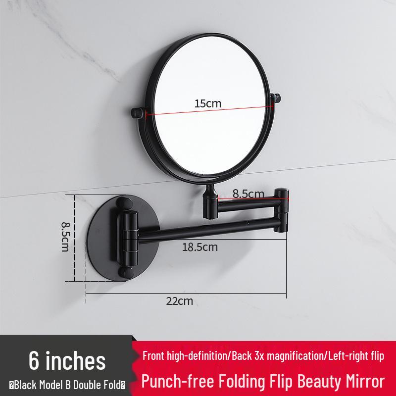 Specchio per Trucco Telescopico da Parete Rotante a 360°