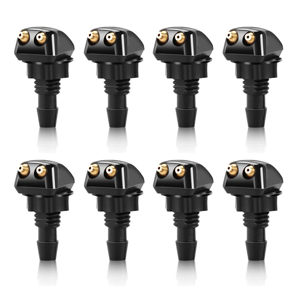 2-Hole Car Windshield Wiper Nozzle Universal Auto Front Windshield Wiper Arm Washer Water Spraying Head Replacement Accessories