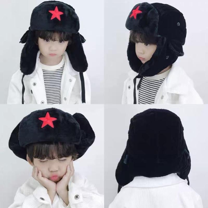 Russian Hat Autumn And Winter with Earflaps Cosplay Hat Winter Picture Props Thick Faux Fur Thicken Bucket Hat