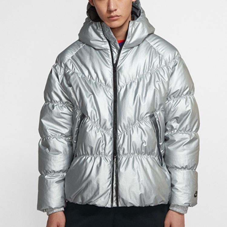Nike Sportswear Down Fill Protection Against Cold Stay Warm Hooded Jacket Down Jacket Silver Men's BV4710-096