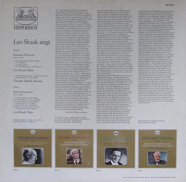 LP Record LEO SLEZAK Leo Slezak Singt 88028 Heliodor 1964 Germany Classical Used
