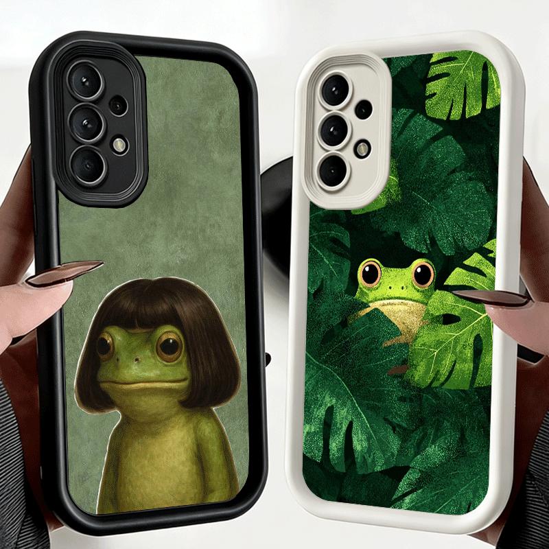 Phone Case for Samsung Galaxy A17 A16 A15 A14 A13 Cute Cartoon Frog A56 A36 A26 A55 A35 A25 A54 A34 A24 A53 A33 A23 A07 A06