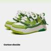 Green Trendy Men's Shoes  Fashion Versatile Breathable Anti Slip Sports Shoes Korean Thick Sole Street Casual Flat Shoes