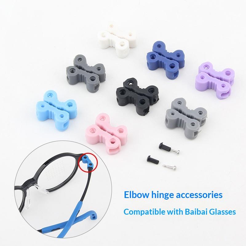 Gambe Occhiali in Silicone per Bambini Cerniera Occhiali Vite Antiscivolo Fissaggio Braccio Occhiali Sostituzione Accessorio Montatura Multicolore