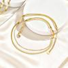 18K Gold-Plated Stainless Steel Blade Chain Hammer Round Chain Double-Layer Necklace Wind Simple Collarbone Chain Female Nc-1367