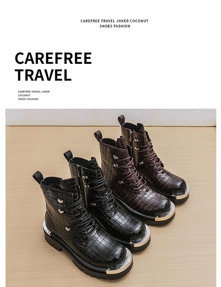 Men's Retro British Style High-Top Martin Boots - Autumn/Winter Thick-Soled Fashionable Large Size Shoes