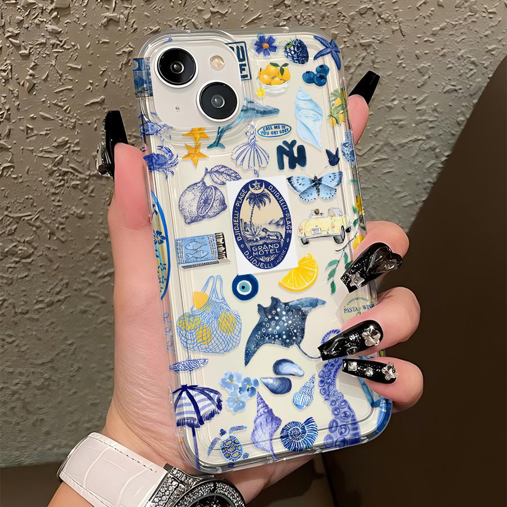 

Art Blue Marine Organism Phone Case for Samsung Galaxy S25 S24 S23 S22 S21 S20 S10 Note20 FE Ultra Plus 4G 5G Clear Back Cover Samsung S21 Ultra 5G