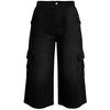 Women Denim Capri Pants Casual Loose Fit Mid Rise Stretchy Fabric Seven Quarter Length Cargo Style with Pockets