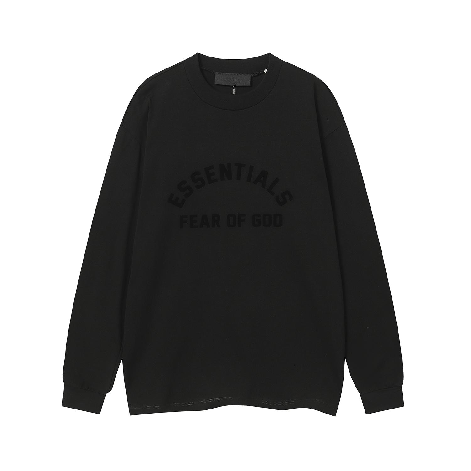FOG Essentials Arched Silicone Letters Logo Crewneck Sweatshirt Casual Streetwear - Unisex Streetwear Pullover S