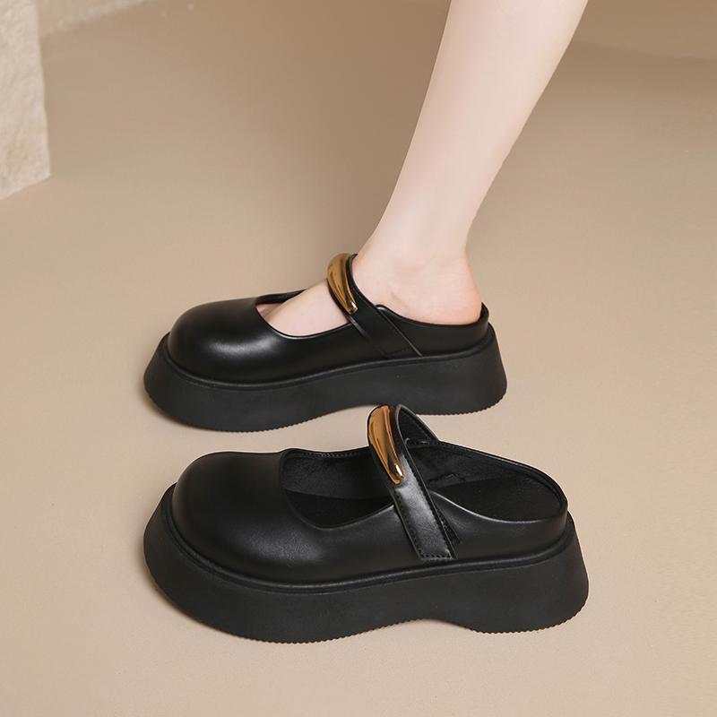 

Модные женские мюли без задника CRLAYDK, слипоны, лоферы из искусственной кожи для ходьбы, тапочки на липучке, повседневные женские шлепанцы для увеличения роста 40