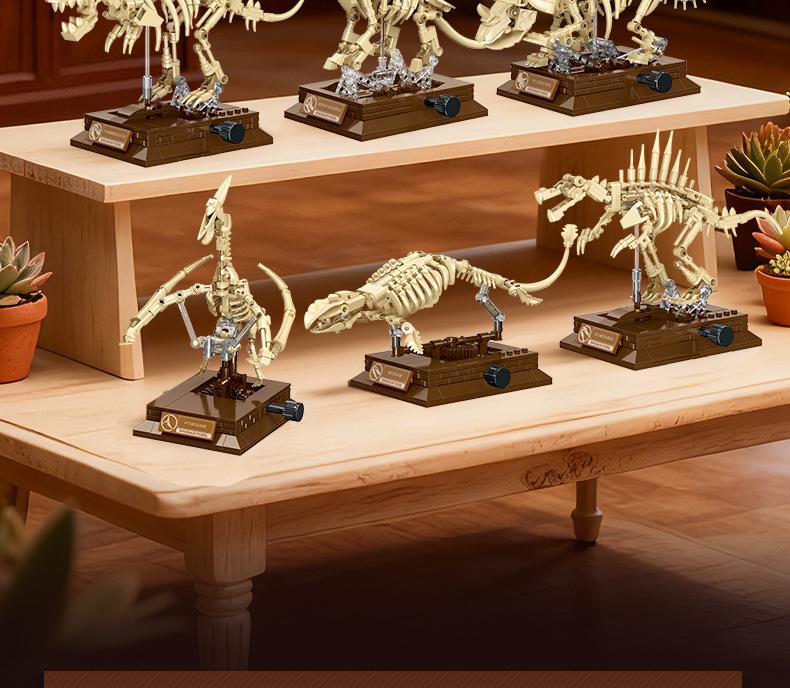 Dinosaur Skeleton Building Blocks: Movable Display Model for Children's Educational Toy