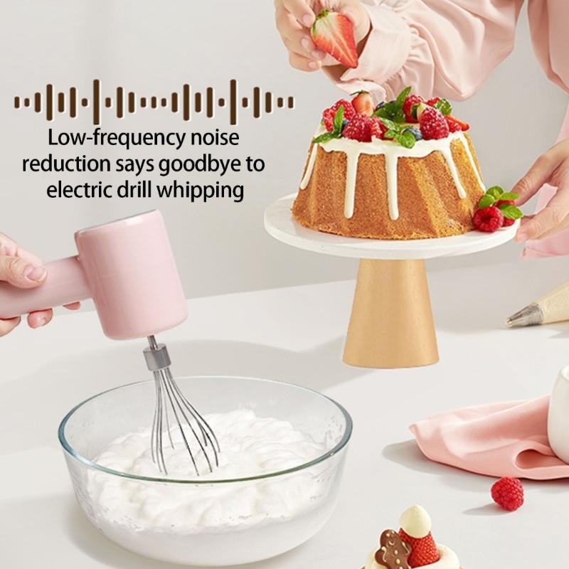 Portable Handheld Eggs Beater with Comfortable Grip Stainless Steel 3 Speed Adjustments Mixer with Detachable Whisk