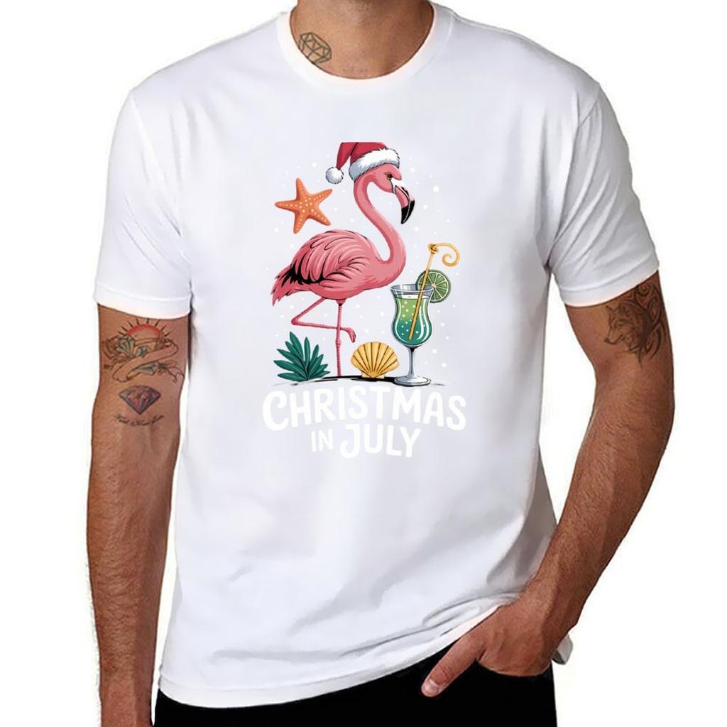Christmas In July Flamingo Santa Summer Xmas Unisex Unisex Kids TShirt Essential T Shirt Blouse Oversized Unisexs Designer T Shirt