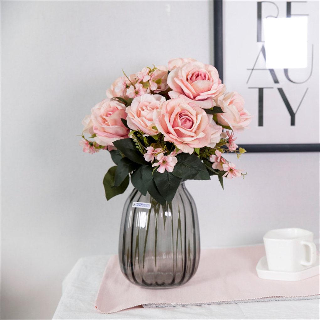 Artificial Rose Flower Simulation Wedding Bridal Bouquet Home Office Cloth Flower Decoration