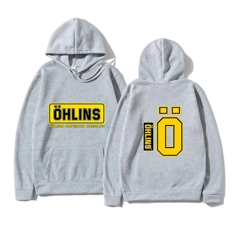 Autumn/Winter Unisex's Suspension Motorcycle Sports Racing Ohlins Shock Hoodie Long Sleeve Warm Hoodie Unisex's Unisex
