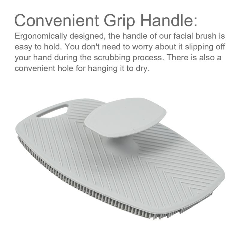 Perie exfoliantă din silicon, curățător fără alunecare, mâner, scrubber pentru corp, curăță și masează pielea, accesorii pentru baie, perie de baie