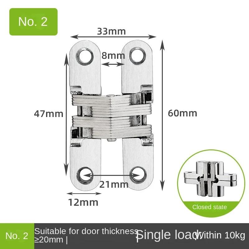Hidden Gate Hinge Stainless Steel Invisible Hinges Concealed Barrel Wooden Box 180 Degree Folding Heavy Duty Built-in Door Hinge