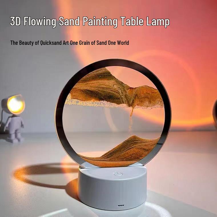 Hourglass Night Light: Quicksand Painting Lamp for Bedroom & Bedside Decoration, Perfect Unique Gift for Bestie's Birthday.