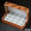 Set von 6 Arabischen Keramik-Kaffeetassen (70ml) - Mini Kava Design in Grün und Grau