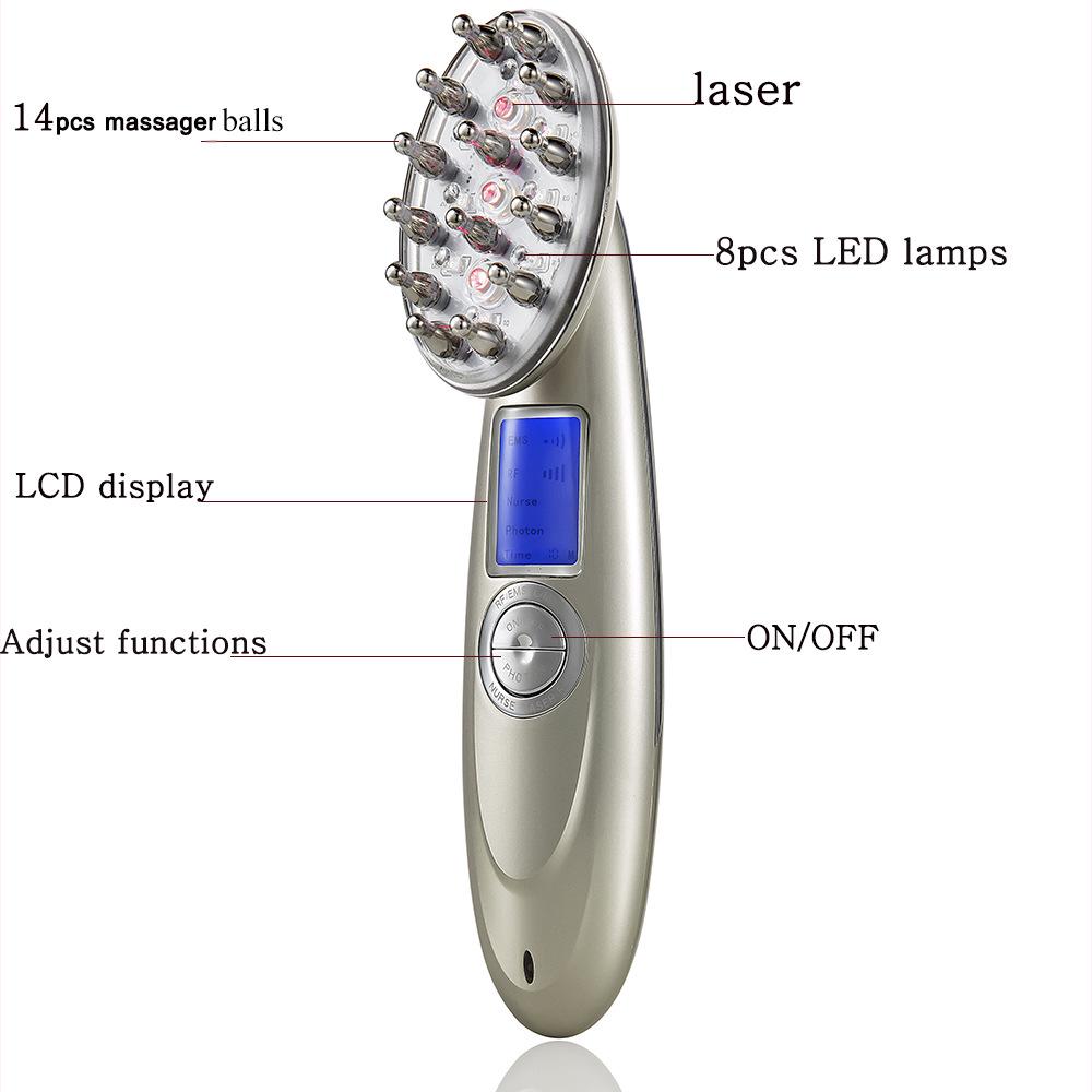 Microcurrent Vibration & Red Light Laser Hair Massager Comb
