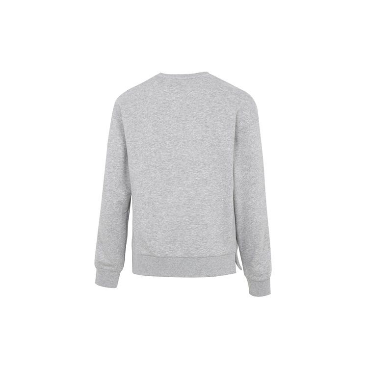 Adidas Logo Print Minimalist Stripe Sporty Crew Neck Pullover Sweatshirt Women Tops Grey HM7079