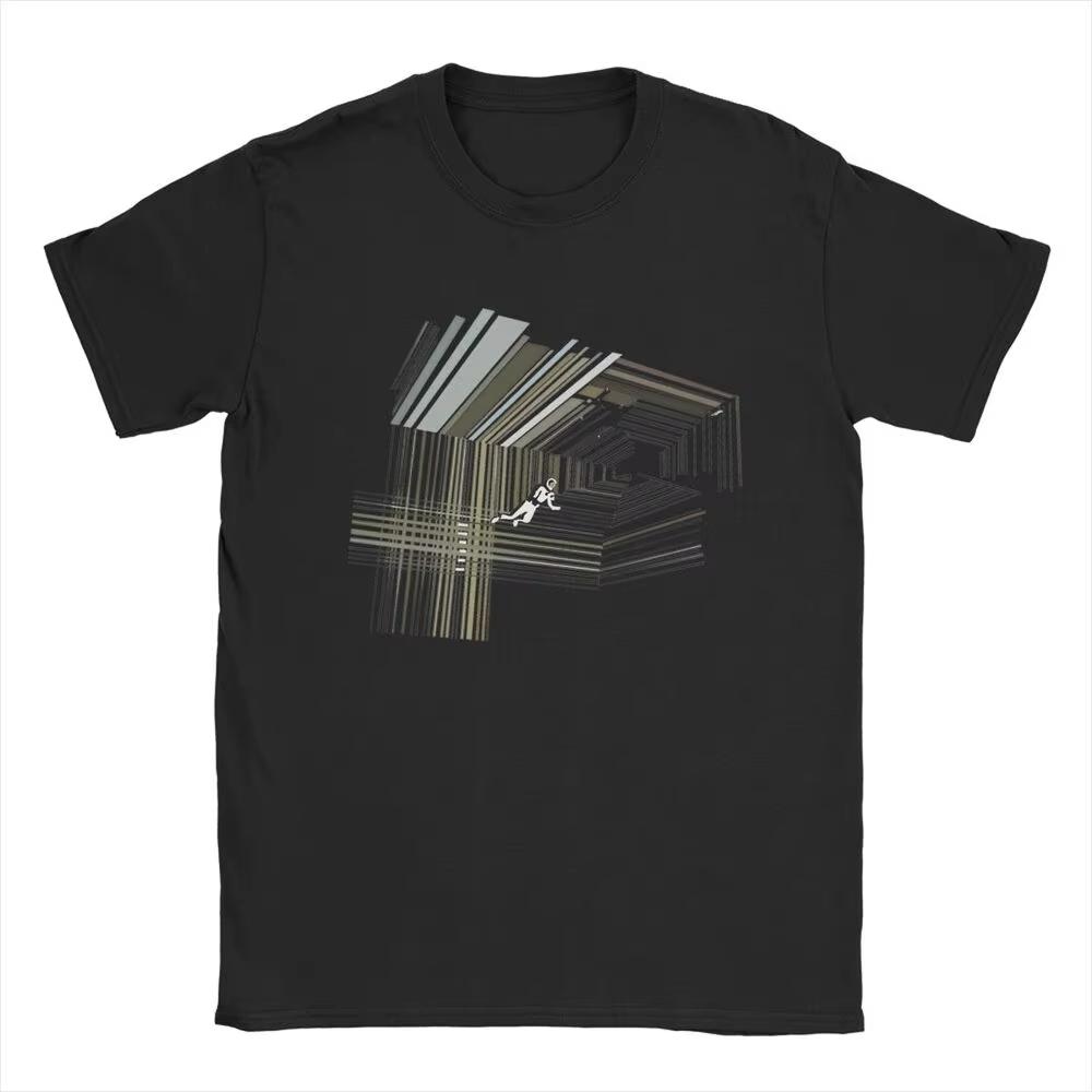 2025 Men Interstellar Wormhole Space Science Fiction T Shirt Pure Cotton Clothing Vintage Short Sleeve Round Neck Tees T-Shirts
