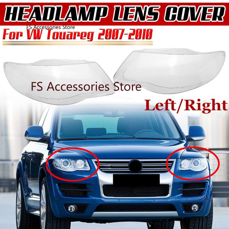 Left/Right Car Front Headlight Headlamp Lens Cover For VW Touareg 2007 2008 2009 2010 Transparent Lampshade Clear Headlamp Shell Only Left