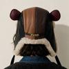 Unisex Winter Fleece Lined Aviator Hat With Bear Ear Detail Faux Leather Warm Beanie Cold Weather Outdoor Use