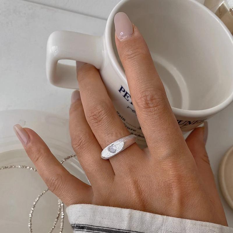 Heart Chic Motif Adjustable Ring For Women Featuring Rhinestones Sparkling